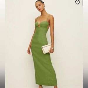 Reformation Malibu Linen Dressing shade Avocado